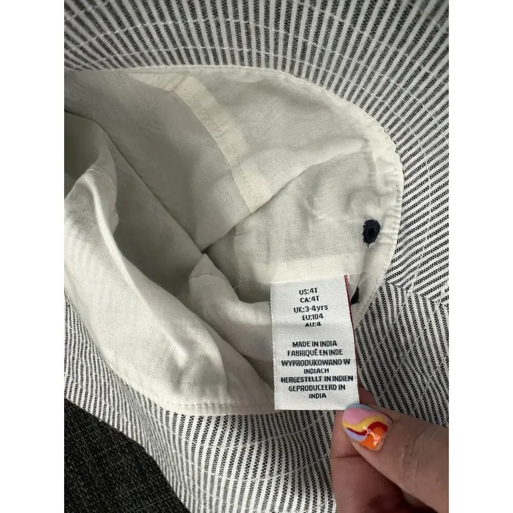 New Tommy Bahama Kids Toddler White Blue Chambray Bucket Hat Size 4T
